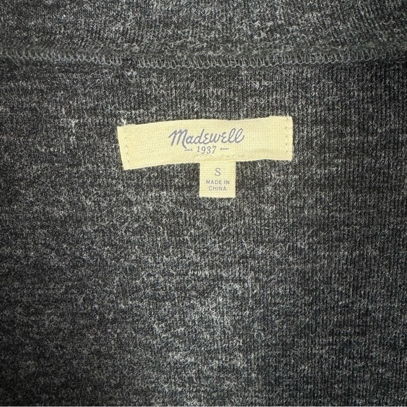 Madewell Charcoal Gray Knit Popover Deep Plunging V-Neck Sweater Size Small - Picture 5 of 5